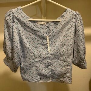 Purple multi colored blouse cropped small top/shirt